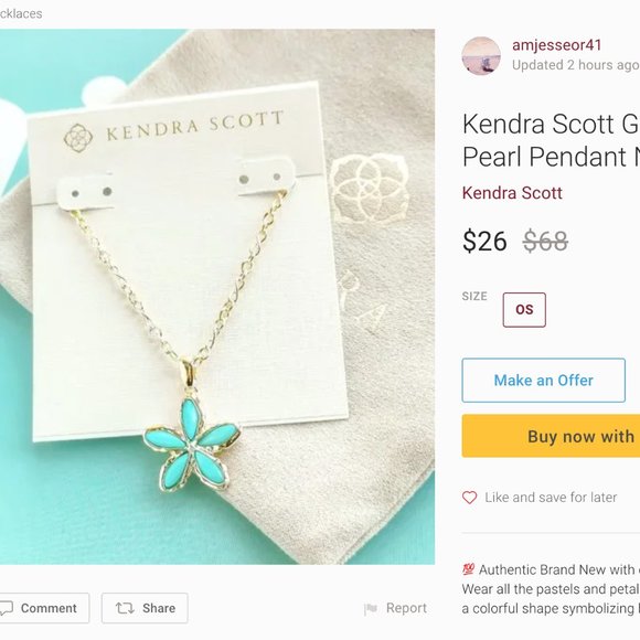 KENDRA SCOTT Kyla Flower Gold Pendant Necklace in Raspberry MOP - DO NOT BUY! - Picture 9 of 14